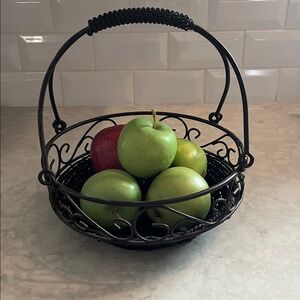 Celebrating Home Rope and wrought Iron fruit  Basket  gathering basket